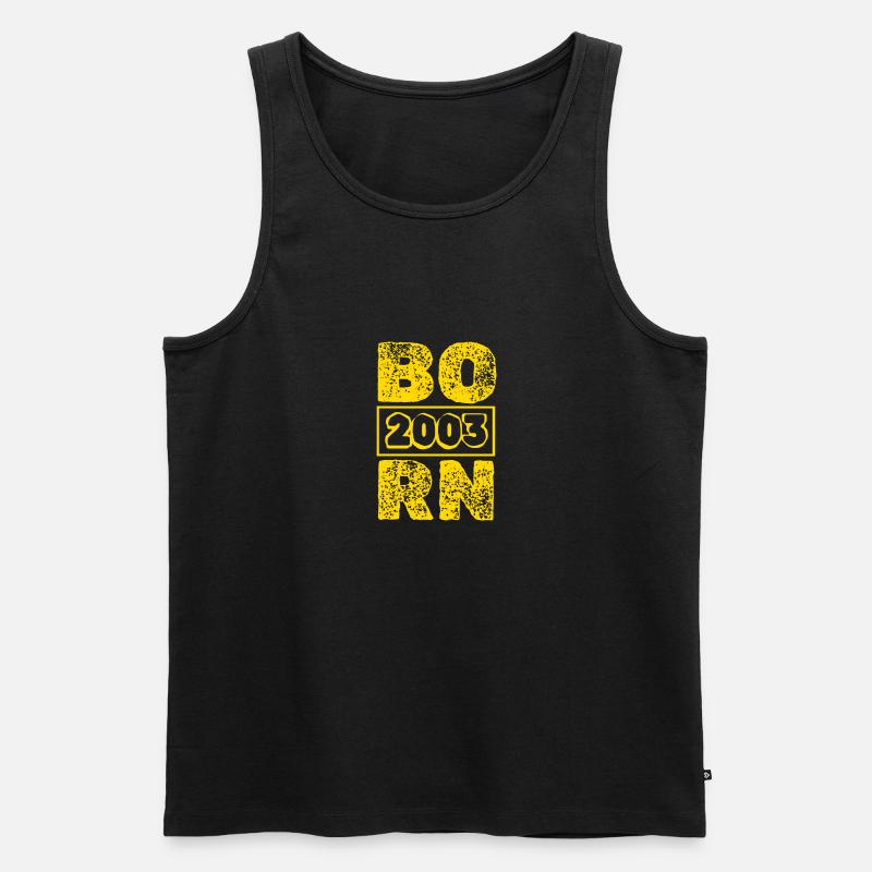 Born 2003 - Männer Premium Bio Tank Top - Schwarz