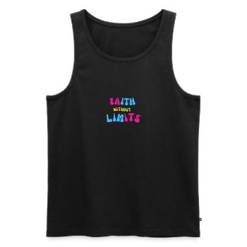 Faith Without Limits Flower Power Design - Men's Premium Organic Tank Top - black - Front - Michal (187cm)