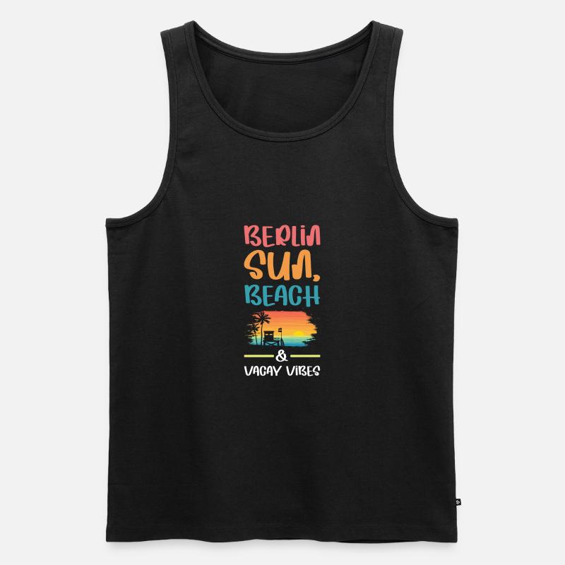 Berlin Urlaub Vibes - Männer Premium Bio Tank Top - Schwarz