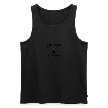 j peux pas j ai pêche - Débardeur bio Premium Homme - noir - Devant - Michal (187cm)