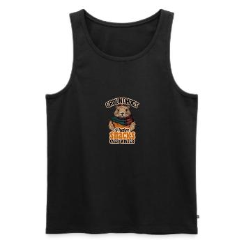 Les marmottes préfèrent les collations aux délices d’hiver - Débardeur bio Premium Homme - noir - Devant - Michal (187cm)