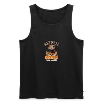 Les marmottes préfèrent dormir plutôt que l’hiver Drôle - Débardeur bio Premium Homme - noir - Devant - Michal (187cm)