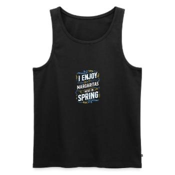 Ich genieße Margaritas am meisten im Frühling - Männer Premium Bio Tank Top - Schwarz - Vorne - AI Model Male 178 light (178cm)