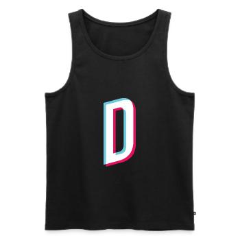 D - Buchstabe D - Männer Premium Bio Tank Top - Schwarz - Vorne - AI Model Male 178 light (178cm)