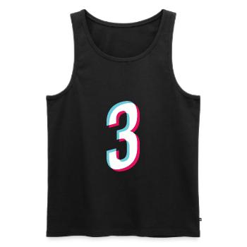 3 - NUMBER 3 - Number 3 Jersey number Tiktok Style - Men's Premium Organic Tank Top - black - Front - AI Model Male 178 light (178cm)