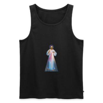 Jesus Ich vertraue auf dich, Jesus Ich vertraue auf dich - Männer Premium Bio Tank Top - Schwarz - Vorne - AI Model Male 178 light (178cm)