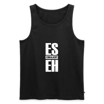 Es eskaliert eh - Männer Premium Bio Tank Top - Schwarz - Vorne - AI Model Male 178 light (178cm)