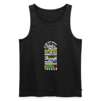 ESL Teacher Linguist Multilingual Teaching - Men's Premium Organic Tank Top - black - Front - Michal (187cm)
