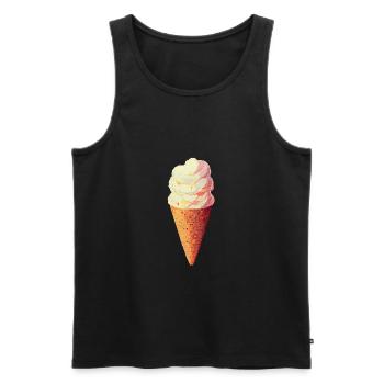 Hot Ice Cream - Männer Premium Bio Tank Top - Schwarz - Vorne - AI Model Male 178 light (178cm)