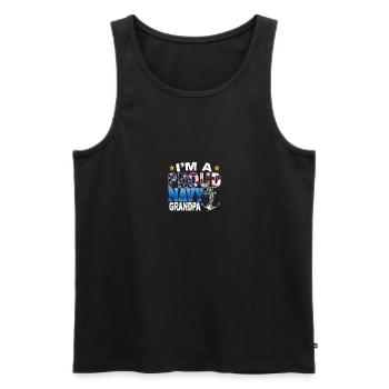 Proud Navy Grandpa - Stolzer Navy Opa - Men's Premium Organic Tank Top - black - Front - AI Model Male 178 light (178cm)