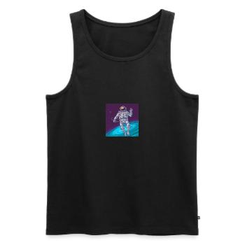 Astronaut - Männer Premium Bio Tank Top - Schwarz - Vorne - Michal (187cm)