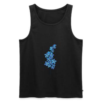 Blue Flower - Beautiful Flower - Beautiful Flowers - Flower - Men's Premium Organic Tank Top - black - Front - AI Model Male 178 light (178cm)
