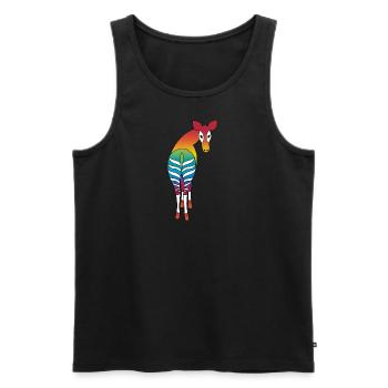 Regenbogen Okapi - Männer Premium Bio Tank Top - Schwarz - Vorne - AI Model Male 178 light (178cm)
