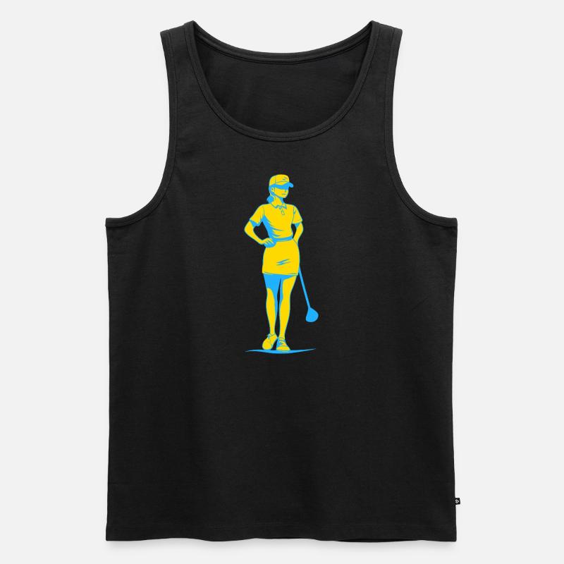 golf golferin golfschläger - Männer Premium Bio Tank Top - Schwarz