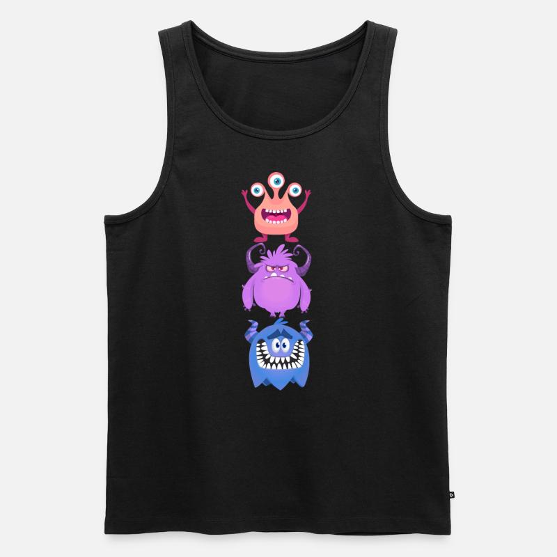 Monster - Männer Premium Bio Tank Top - Schwarz