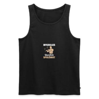 Flutes Playing Shirt for Musicians - Men's Premium Organic Tank Top - black - Front - AI Model Male 178 light (178cm)