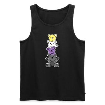 Nichtbinäres Fahnenbärendesign für stolze Enbys - Männer Premium Bio Tank Top - Schwarz - Vorne - AI Model Male 178 light (178cm)