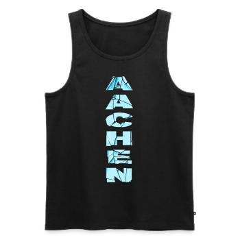 Aachen Germany City Font Skyline Home - Men's Premium Organic Tank Top - black - Front - AI Model Male 178 light (178cm)