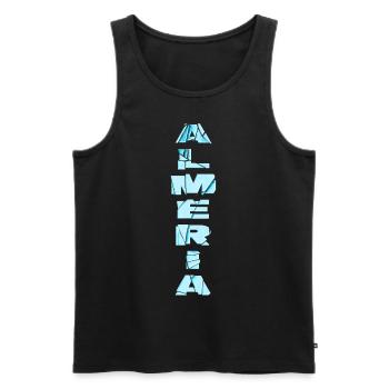 Almeria Espagne City Font Skyline Accueil - Débardeur bio Premium Homme - noir - Devant - AI Model Male 178 light (178cm)