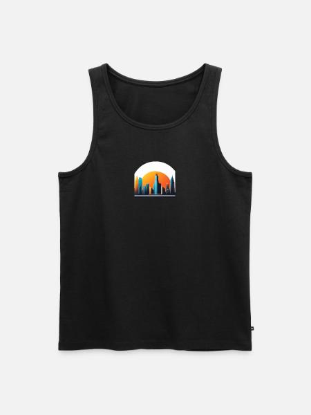 Logo Skyline - Männer Premium Bio Tank Top - Schwarz