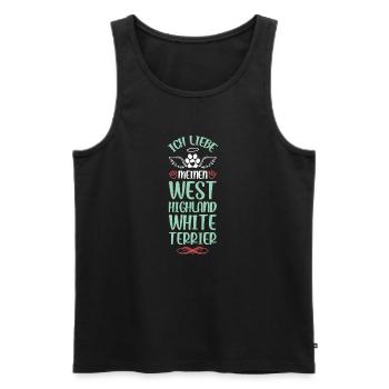 J’adore Westie Angel Heart - Débardeur bio Premium Homme - noir - Devant - Michal (187cm)