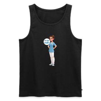 Kaffee-Nurse: Cartoonpflegerin im Dienst - Männer Premium Bio Tank Top - Schwarz - Vorne - Michal (187cm)