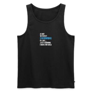 Sport Une journée sans baignade - Débardeur bio Premium Homme - noir - Devant - Michal (187cm)