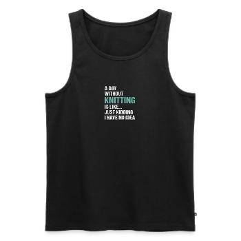 Tricoteuse Une journée sans tricoter - Débardeur bio Premium Homme - noir - Devant - AI Model Male 178 light (178cm)