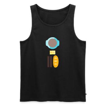 Breakfast in Taizé - Männer Premium Bio Tank Top - Schwarz - Vorne - Michal (187cm)