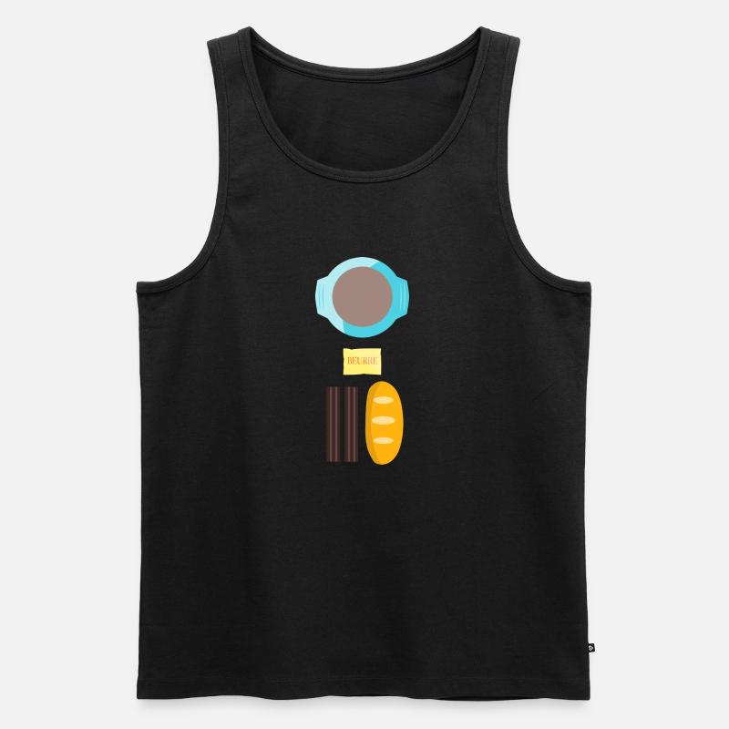 Breakfast in Taizé - Männer Premium Bio Tank Top - Schwarz