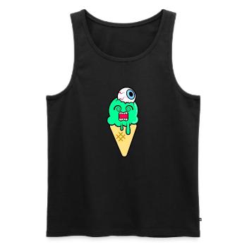 Funky Ice Cream - Männer Premium Bio Tank Top - Schwarz - Vorne - AI Model Male 178 light (178cm)