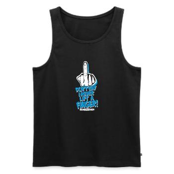 BIRD FLIPPER - Männer Premium Bio Tank Top - Schwarz - Vorne - Michal (187cm)
