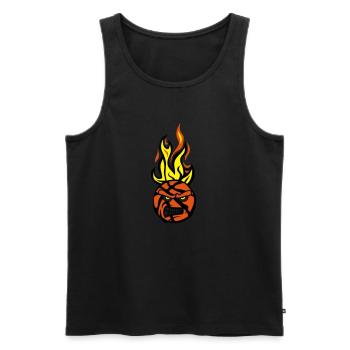 basketball face cartoon flamme - Débardeur bio Premium Homme - noir - Devant - Michal (187cm)