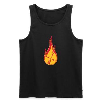 grillen feuer flammen heiss brennen essen grillgab - Männer Premium Bio Tank Top - Schwarz - Vorne - AI Model Male 178 light (178cm)