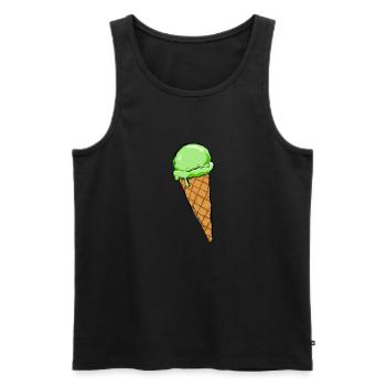 Eis Beach - Men's Premium Organic Tank Top - black - Front - AI Model Male 178 light (178cm)