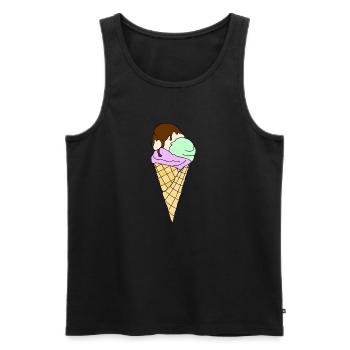 Eis - Männer Premium Bio Tank Top - Schwarz - Vorne - AI Model Male 178 light (178cm)