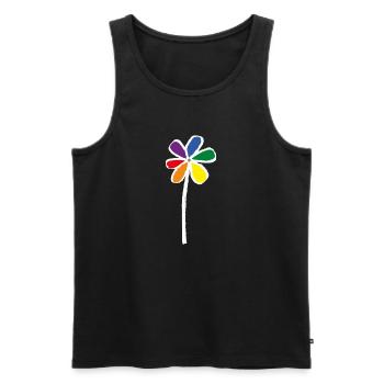 Pride Flower - Blume LGBT - Männer Premium Bio Tank Top - Schwarz - Vorne - Michal (187cm)