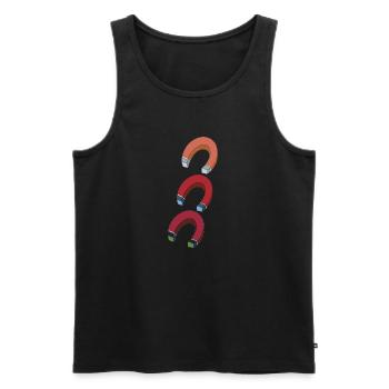 Aimant 3 fois - Débardeur bio Premium Homme - noir - Devant - Michal (187cm)