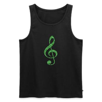 Joyeux Noël en Musique Vert - Débardeur bio Premium Homme - noir - Devant - Michal (187cm)