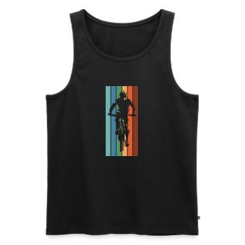 Mountain Bike Front - Men's Premium Organic Tank Top - black - Front - Michal (187cm)