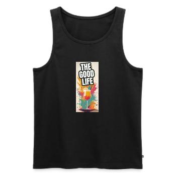 Das gute Leben Happy Hour Cocktail - Männer Premium Bio Tank Top - Schwarz - Vorne - AI Model Male 178 light (178cm)