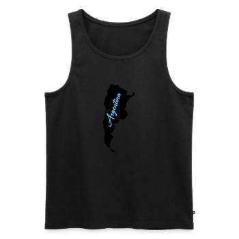 Argentina - Men's Premium Organic Tank Top - black - Front - AI Model Male 178 light (178cm)