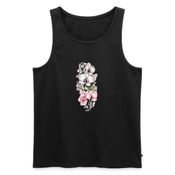 Orchidee rankend - Männer Premium Bio Tank Top - Schwarz - Vorne - AI Model Male 178 light (178cm)
