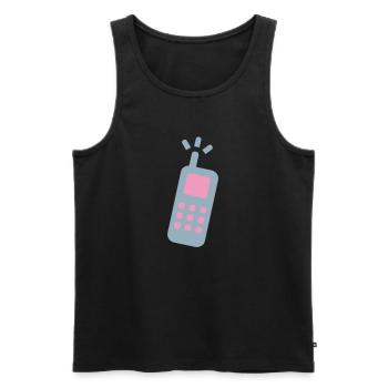 telefon handy cell fon festnetz - Männer Premium Bio Tank Top - Schwarz - Vorne - AI Model Male 178 light (178cm)