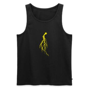Yellow Lightning - Men's Premium Organic Tank Top - black - Front - AI Model Male 178 light (178cm)
