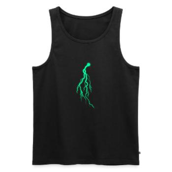 Green Lightning - Men's Premium Organic Tank Top - black - Front - AI Model Male 178 light (178cm)