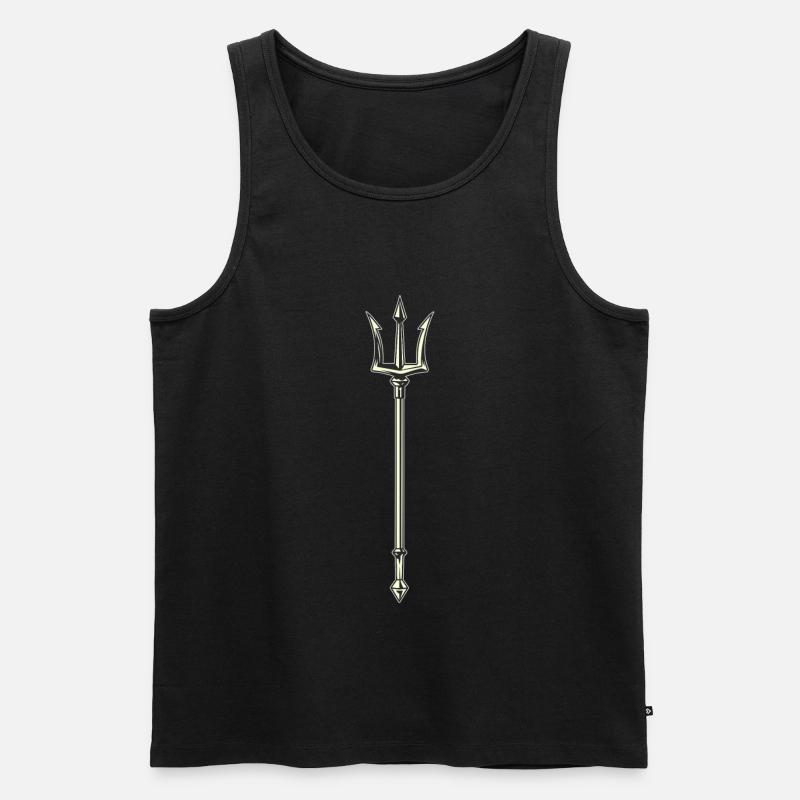 Dreizack Trident - Männer Premium Bio Tank Top - Schwarz