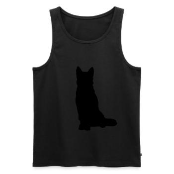 black dog silhouette / black dog silhouette - Men's Premium Organic Tank Top - black - Front - AI Model Male 178 light (178cm)