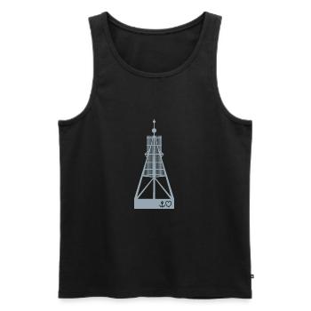 Cuxhaven Kugelbake Anker Herz maritim cuxhvn - Männer Premium Bio Tank Top - Schwarz - Vorne - AI Model Male 178 light (178cm)