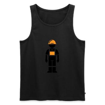 Ouvrier du bâtiment - Débardeur bio Premium Homme - noir - Devant - AI Model Male 178 light (178cm)